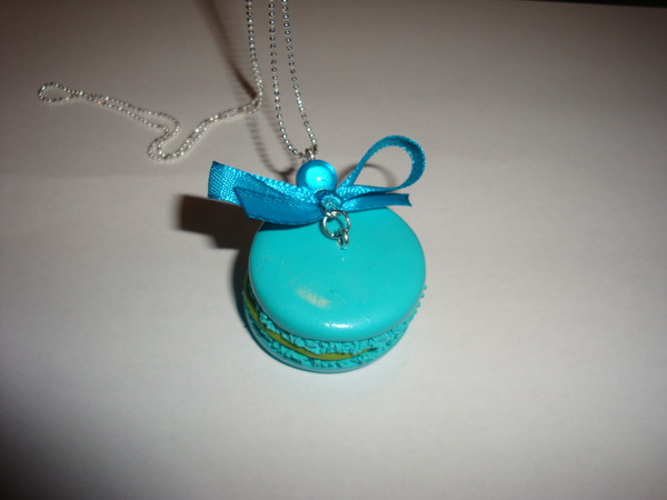 Collier Sautoir Gros Turquoise Satin (591)